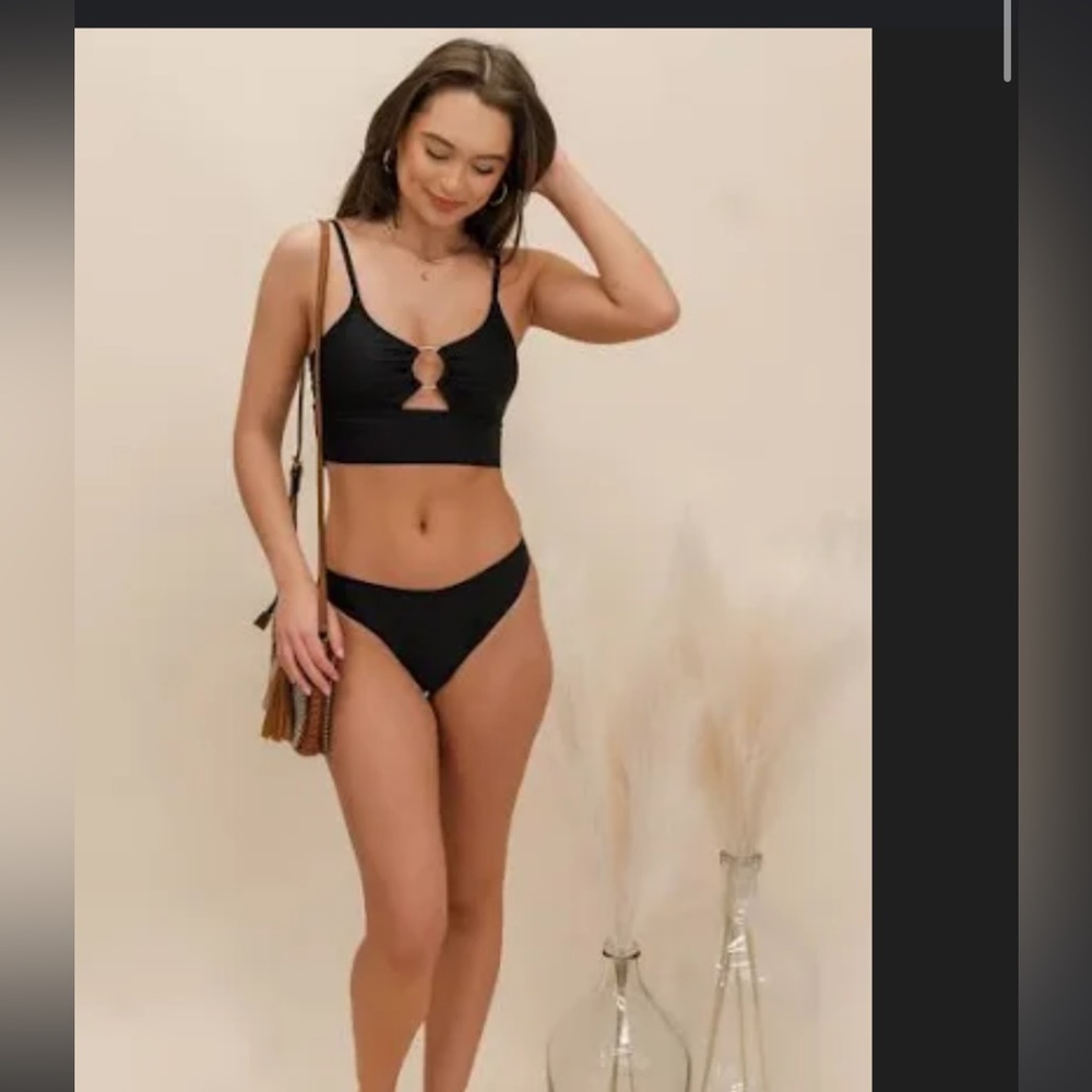 NWT Charmo keyhole bikini top match with new  black bottom size small brand